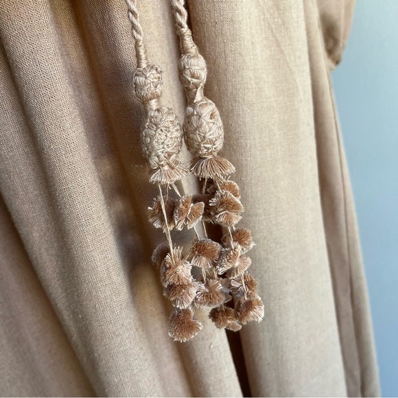 Ulla Johnson Kalea 100% Raw Silk Knit Long Sleeve Midi Dress Brown Beige Tan 4 S - Picture 9 of 11